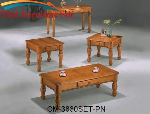 3-Pk Rope Pine C/E Set by Crown Mark  | Austin