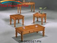 3-Pk Rope Pine C/E Set by Crown Mark 