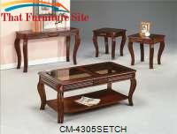 Lydia Cherry Coffee Table/End Set by Crown Mark 