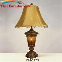 Brass/Glass Vase Lamp by Crown Mark 