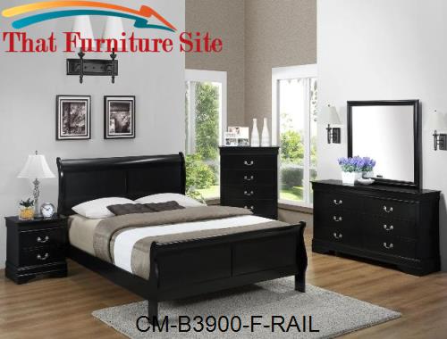 Rail For B3900-F Bed K/D Black by Crown Mark  | Austin