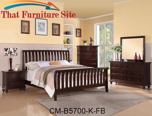 Clarke King Footboard+4 Slats/Legs by Crown Mark  | Austin