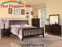 Clarke King Footboard+4 Slats/Legs by Crown Mark 