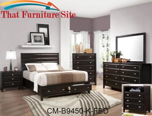 Pinnacle K. Storage Footboard/Drw by Crown Mark  | Austin