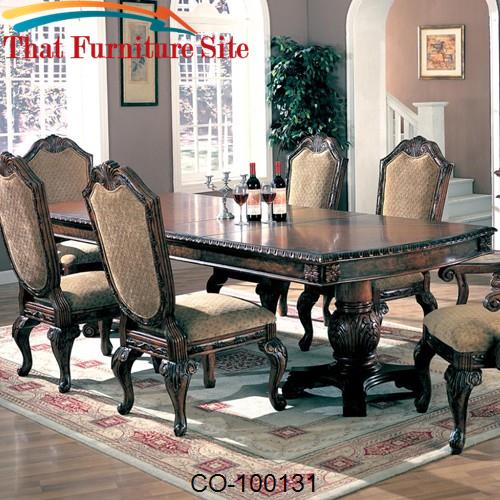 Saint Charles Dining Table with Double Pedestal by Coaster Furniture  