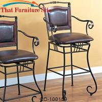 Dining Chairs and Bar Stools 29&quot; Metal Bar Stool with Upholstered Seat by Coaster Furniture 