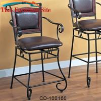 Dining Chairs and Bar Stools 24&quot; Metal Bar Stool with Upholstered Seat by Coaster Furniture 