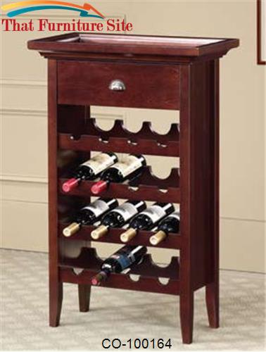 Accent Racks 16 Bottle Wine Rack with Serving Tray Top by Coaster Furn