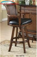 Clarendon Traditional Bar Stool with Leather Seat by Coaster Furniture 