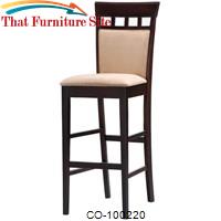 Mix &amp; Match 30&quot; Upholstered Panel Back Bar Stool with Fabric Seat by Coaster Furniture 