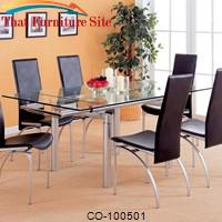 Himmarshee Glass Dining Table with 2 Pullout Extensions by Coaster Furniture 