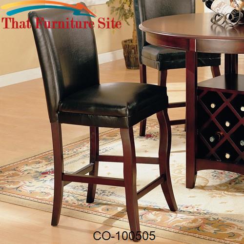 Newhouse 24&quot; Bar Stool with Faux Leather Seat and Back by Coaster Furn
