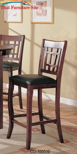 Newhouse 29&quot; Bar Stool with Grid Back and Faux Leather Seat by Coaster