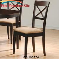 Mix &amp; Match Cross Back Dining Chair with Fabric Seat by Coaster Furniture 