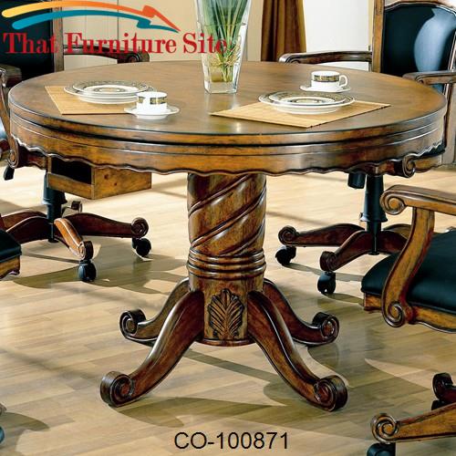 Turk 3-in-1 Round Pedestal Game Table by Coaster Furniture  | Austin