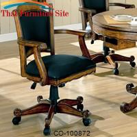 Turk Arm Game Chair with Casters and Fabric Seat and Back by Coaster Furniture 