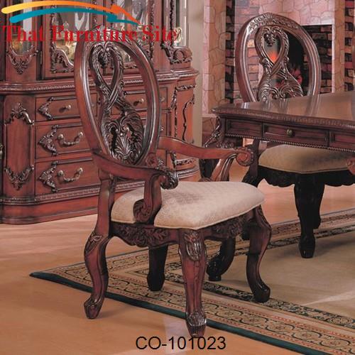 Nottingham Carved Arm Chair with Cabriole Legs by Coaster Furniture  |