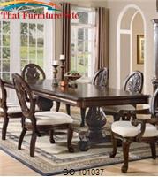 Tabitha Traditional Rectangular Double Pedestal Dining Table by Coaster Furniture 