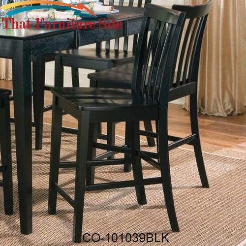 Pines Counter Height Slat Back Chair by Coaster Furniture  | Austin
