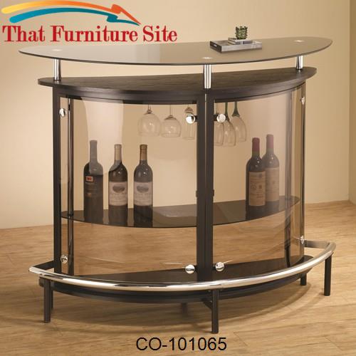 Bar Units and Bar Tables Contemporary Bar Unit with Smoked Acrylic Fro