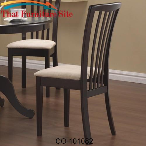 Brannan Slat Back Side Chair with Upholstered Seat by Coaster Furnitur
