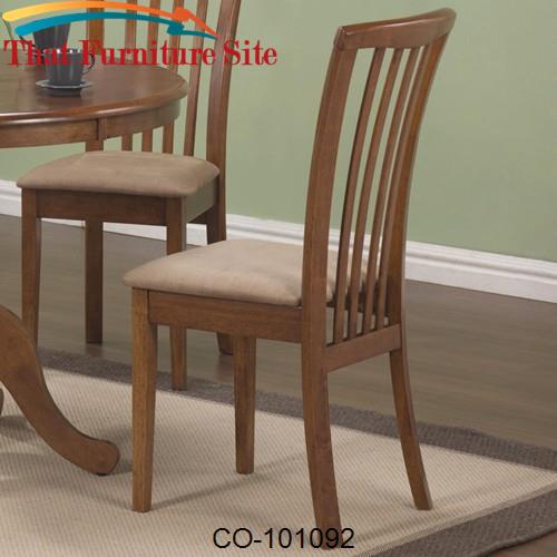 Brannan Slat Back Side Chair with Upholstered Seat by Coaster Furnitur