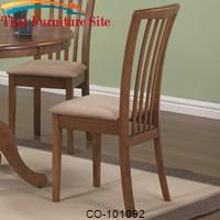 Brannan Slat Back Side Chair with Upholstered Seat by Coaster Furniture 