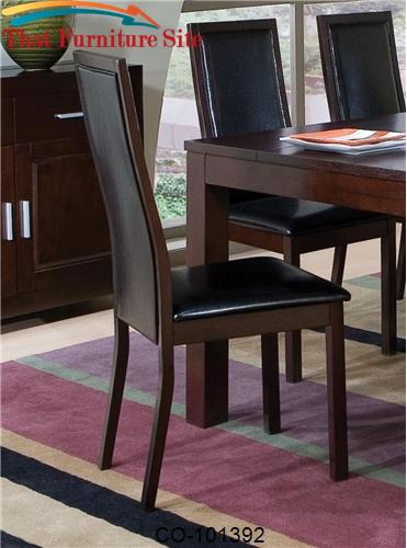 Morningside Contemporary Dining Side Chair with Faux Leather Seat and 