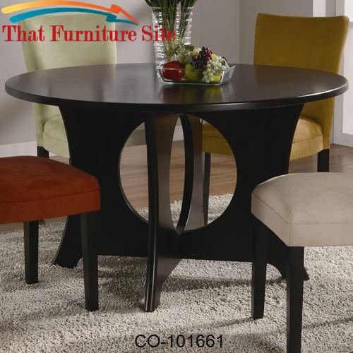 Castana Round Dining Table with Crossing Pedestal Base by Coaster Furn