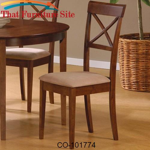 Mix &amp; Match Cross Back Dining Chair with Fabric Seat by Coaster Furnit