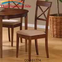 Mix &amp; Match Cross Back Dining Chair with Fabric Seat by Coaster Furniture 