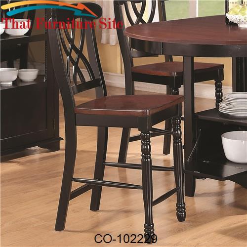 Addison Counter-Height Stool with Double Waved X-Back &amp; Two Front Turn