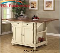 Kitchen Carts Two-Tone Kitchen Island with Drop Leaves by Coaster Furniture 