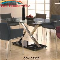 Dining 120 XY Dining Table with Chrome Base by Coaster Furniture 