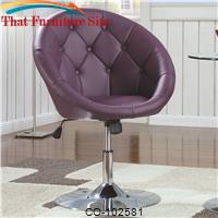 Dining Chairs and Bar Stools Contemporary Round Tufted Purple Swivel Chair by Coaster Furniture 