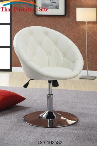 Dining Chairs and Bar Stools Contemporary Round Tufted White Swivel Ch