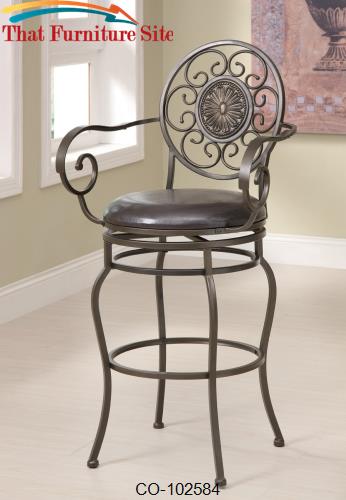 Dining Chairs and Bar Stools 29&quot; Decorative Metal Barstool by Coaster 