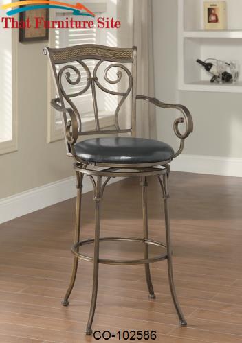 Dining Chairs and Bar Stools 29&quot; Scrolled Metal Barstool by Coaster Fu