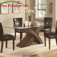 Nessa Large Scaled X Base Dining Table with Glass Top by Coaster Furniture 