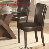 Nessa Brown Leather Like Vinyl Parsons Chair by Coaster Furniture 