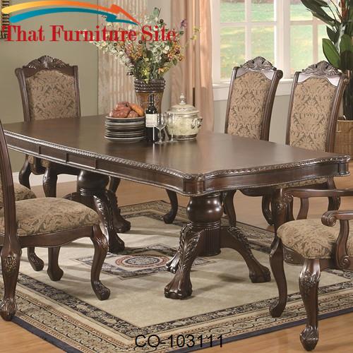Andrea Traditional Double Pedestal Dining Table by Coaster Furniture  