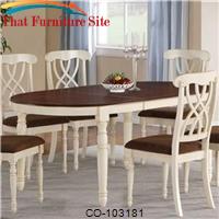 Cameron Cottage Oval Dining Table with 18&quot; Extension Leaf by Coaster Furniture 