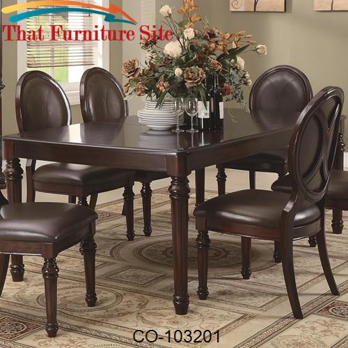 Davina Rectangular Dining Table with Turned Legs &amp; One Leaf by Coaster