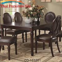 Davina Rectangular Dining Table with Turned Legs &amp; One Leaf by Coaster Furniture 