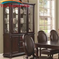 Davina Traditional China Cabinet with Mirrored Back &amp; Canned Lighting by Coaster Furniture 