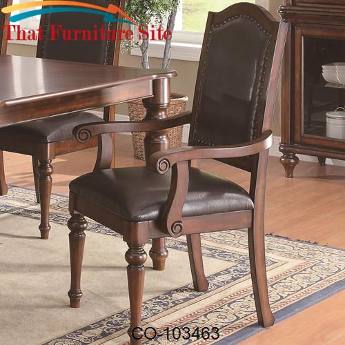 Anson Transitional Arm Chair with Black Upholstery by Coaster Furnitur