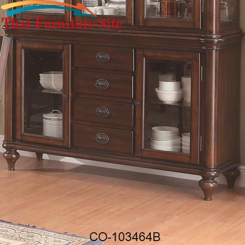 Anson Transitional Buffet with Two Glass Doors and Four Drawers by Coa