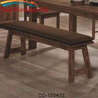 Maddox Dining Bench w/ Fabric Cushion Seat by Coaster Furniture 