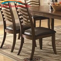 Avery Casual Wavy Slat Back Side Chair with Vinyl Seat by Coaster Furniture 