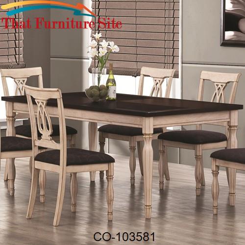 Camille Transitional White Ash Dining Table by Coaster Furniture  | Au